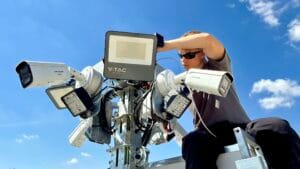 Mobilny monitoring CCTV z wieżą w Cesarzowice